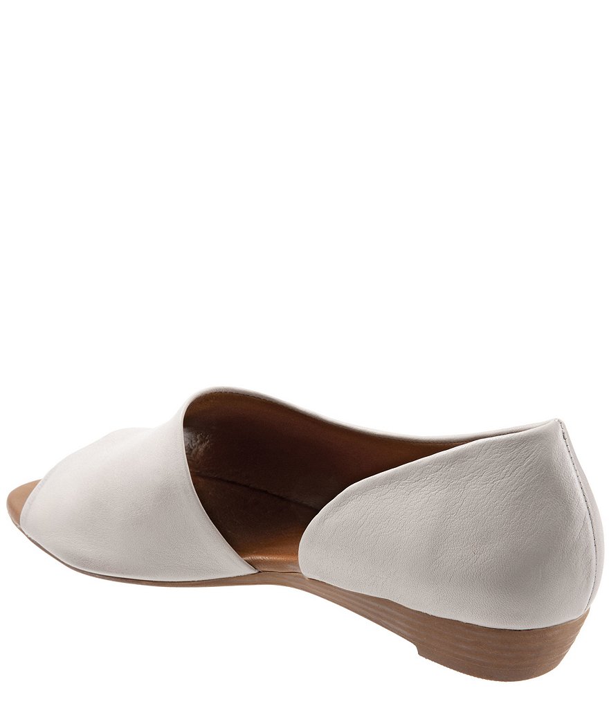 Bueno Anna Leather Demi Wedge Open Toe Slip On Flats