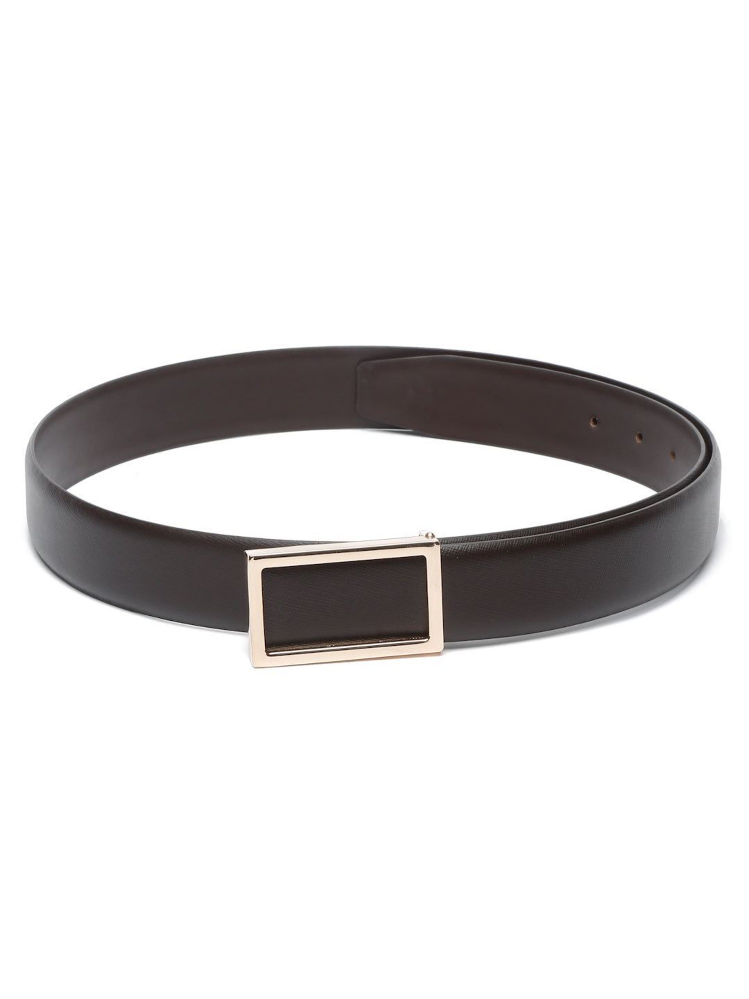 Louis Stitch Brown Textured Leather Formal Belt for Men