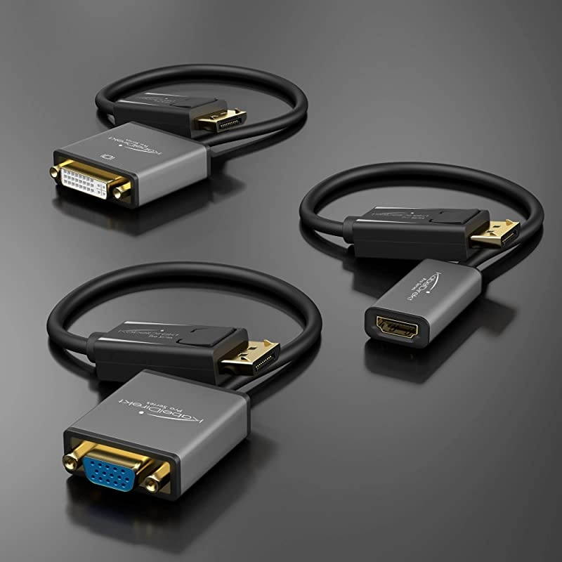 DisplayPort DP to DVI Adapter 6 Inches Maximum Resolution 4K 30Hz 24k GoldPlated Contacts Suitable for All Graphics Cards with DP Output to Projector Monitor with DVI Input