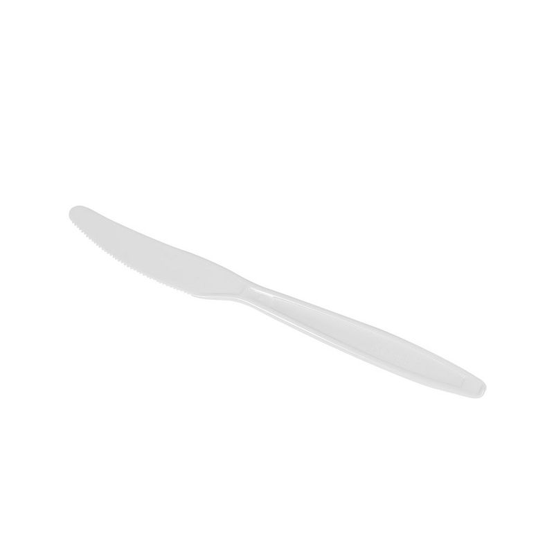 Karat 7.6 Inch White Plastic Poly Wrapped Individually Packaged Heavyweight Disposable Knives for Restaurants, Diners, and Takeout (Pack of 1,000)