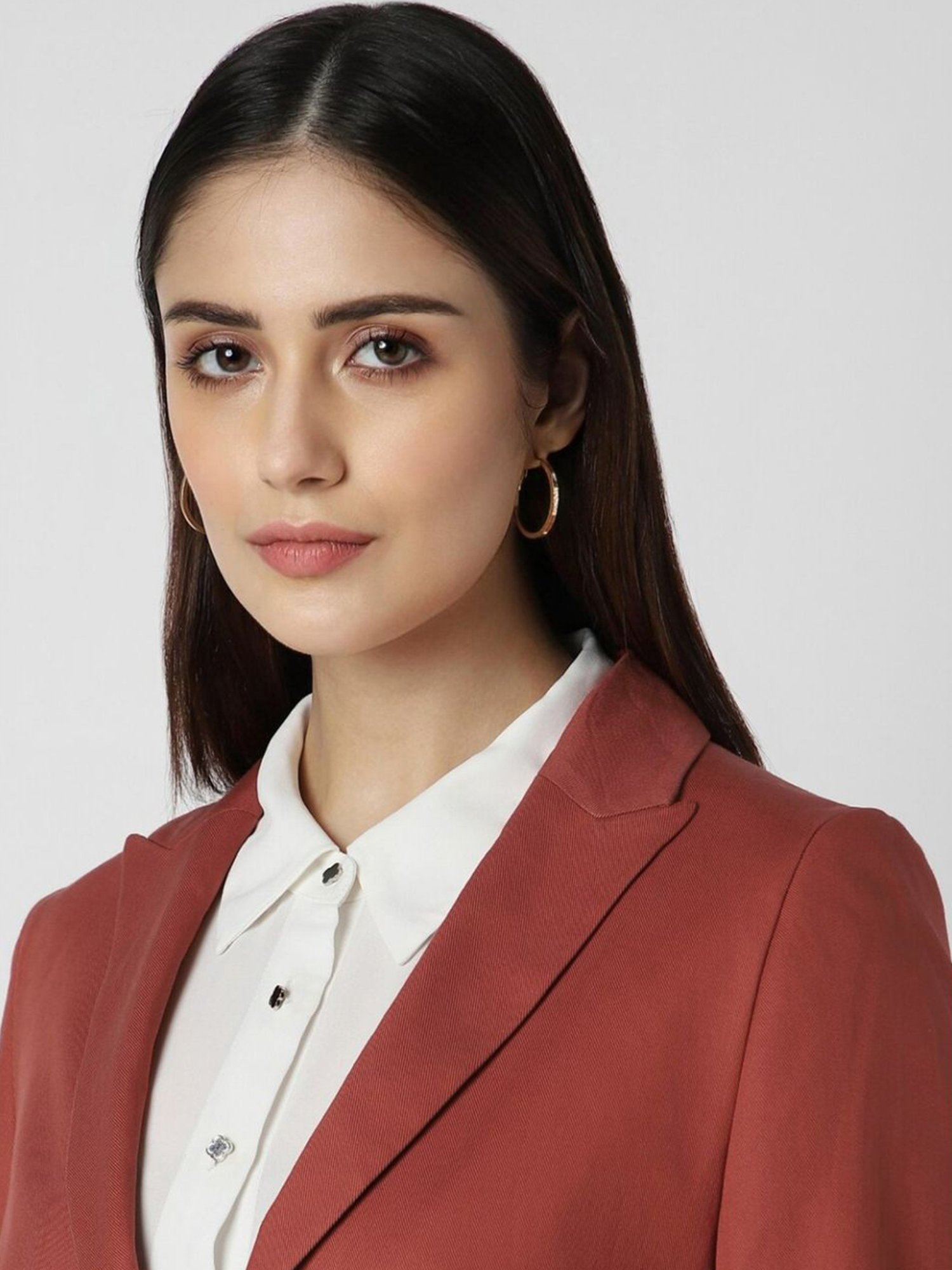 Van Heusen Orange Cotton Formal Blazer