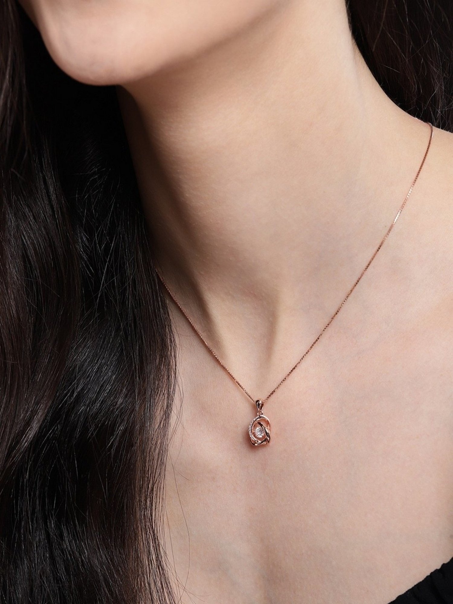 Zavya My Universe Rose Gold 92.5 Sterling Silver Pendant with Chain