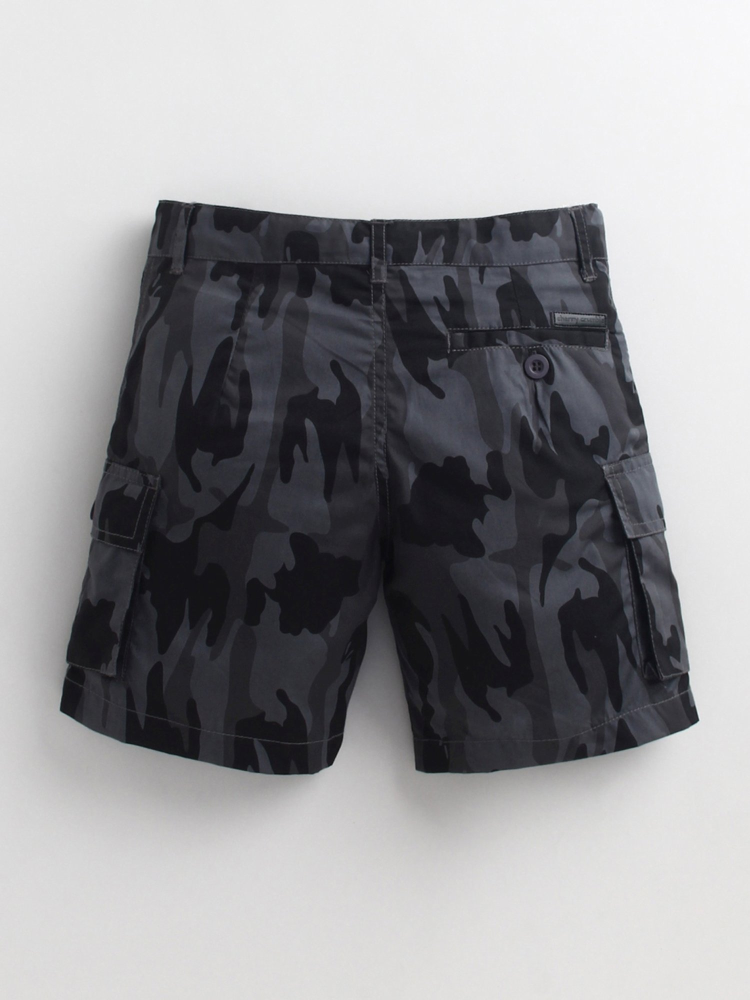 Cherry Crumble by Nitt Hyman Kids Grey & Black Camouflage Shorts