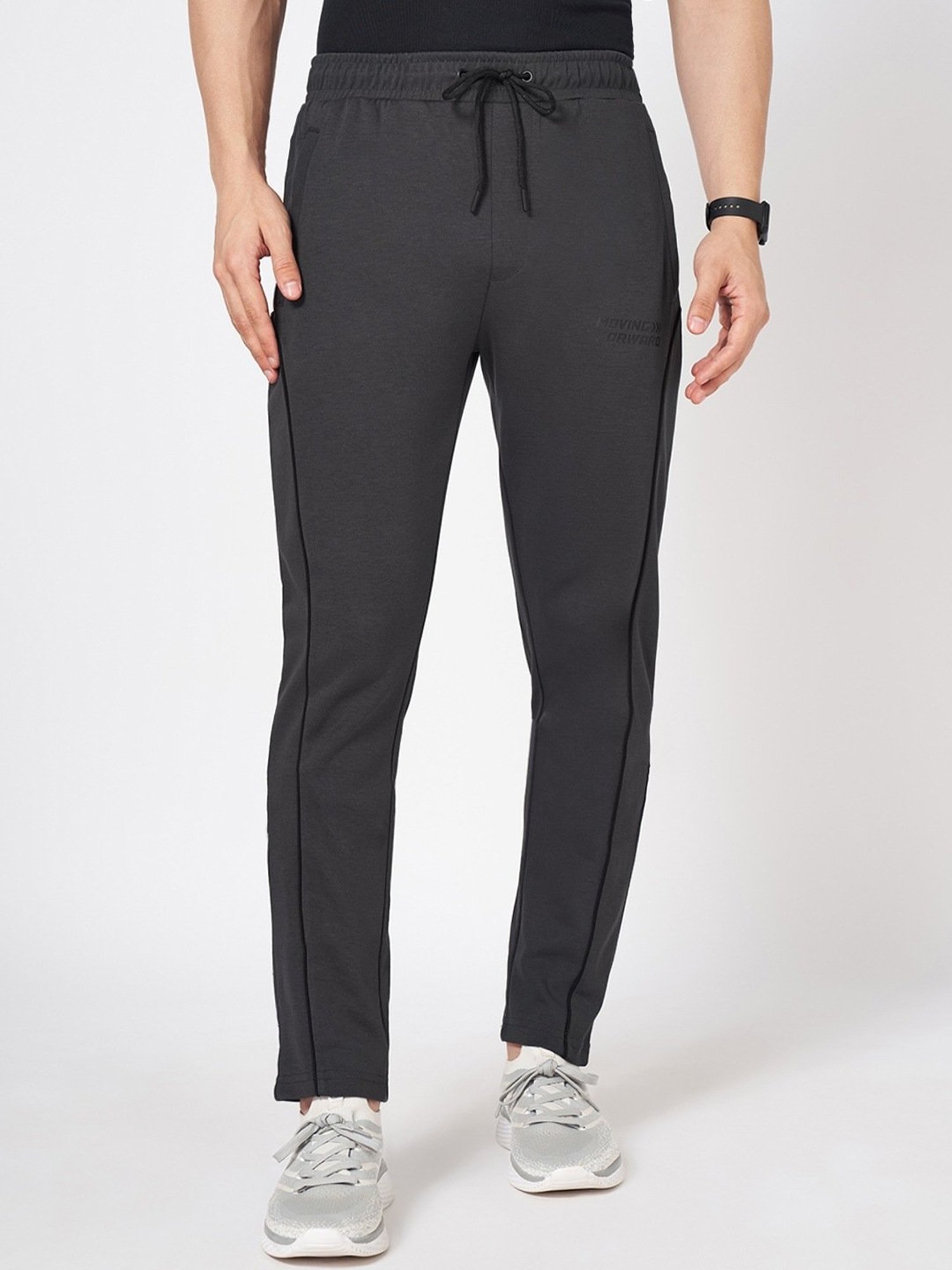 Ajile By Pantaloons Black Cotton Regular Fit Trackpants