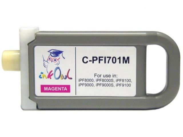 InkOwl Compatible Ink Cartridge Replacement for CANON PFI-701M (700ml, Magenta) for iPF8000, iPF8000S, iPF8100, iPF9000, iPF9000S, iPF9100 printers