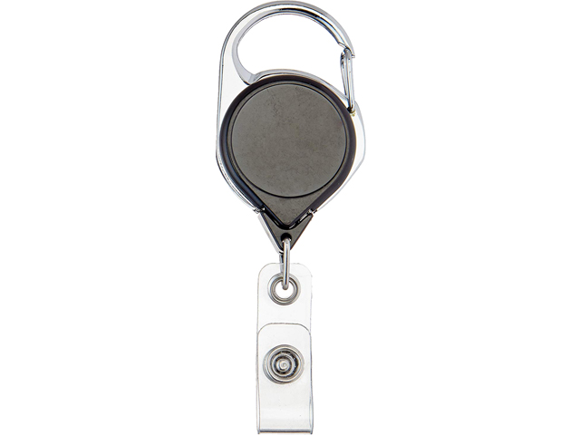 BRADY PEOPLE, CARABINER REEL WITH STD STRAP END-BLACK SOLD IN PACKS OF 25, PRICE