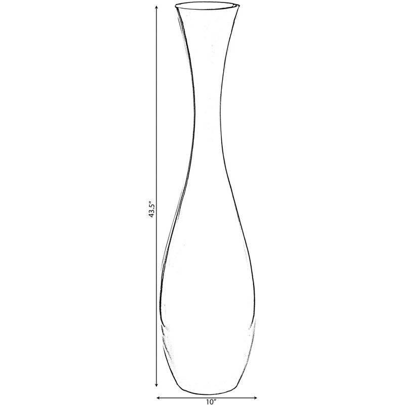 Uniquewise 43 Inch Tall White Modern Fiberglass Narrow Trumpet Floor Vase