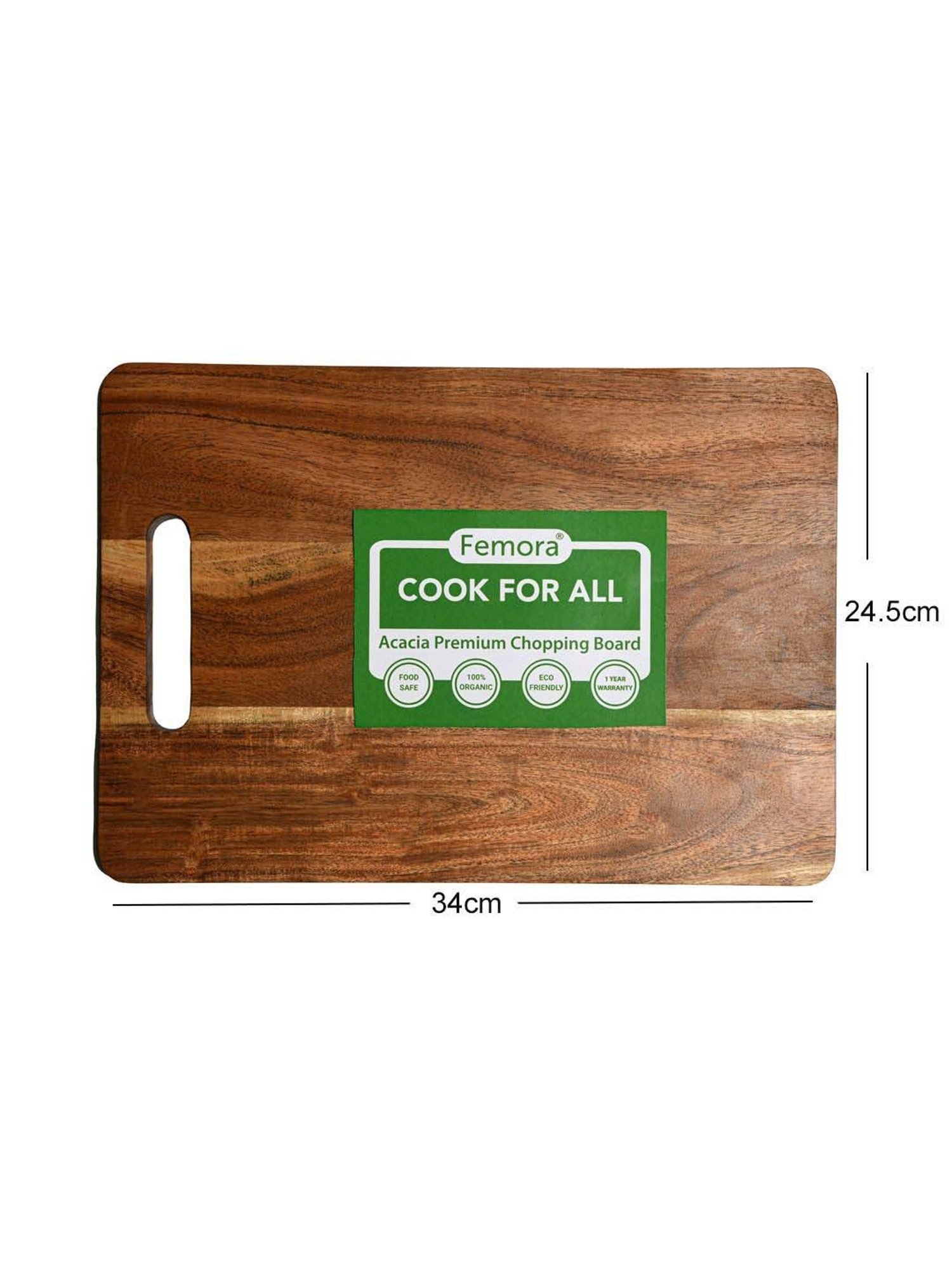 Femora Brown Wood Rectangle-Shaped Vegetable Chopping Board