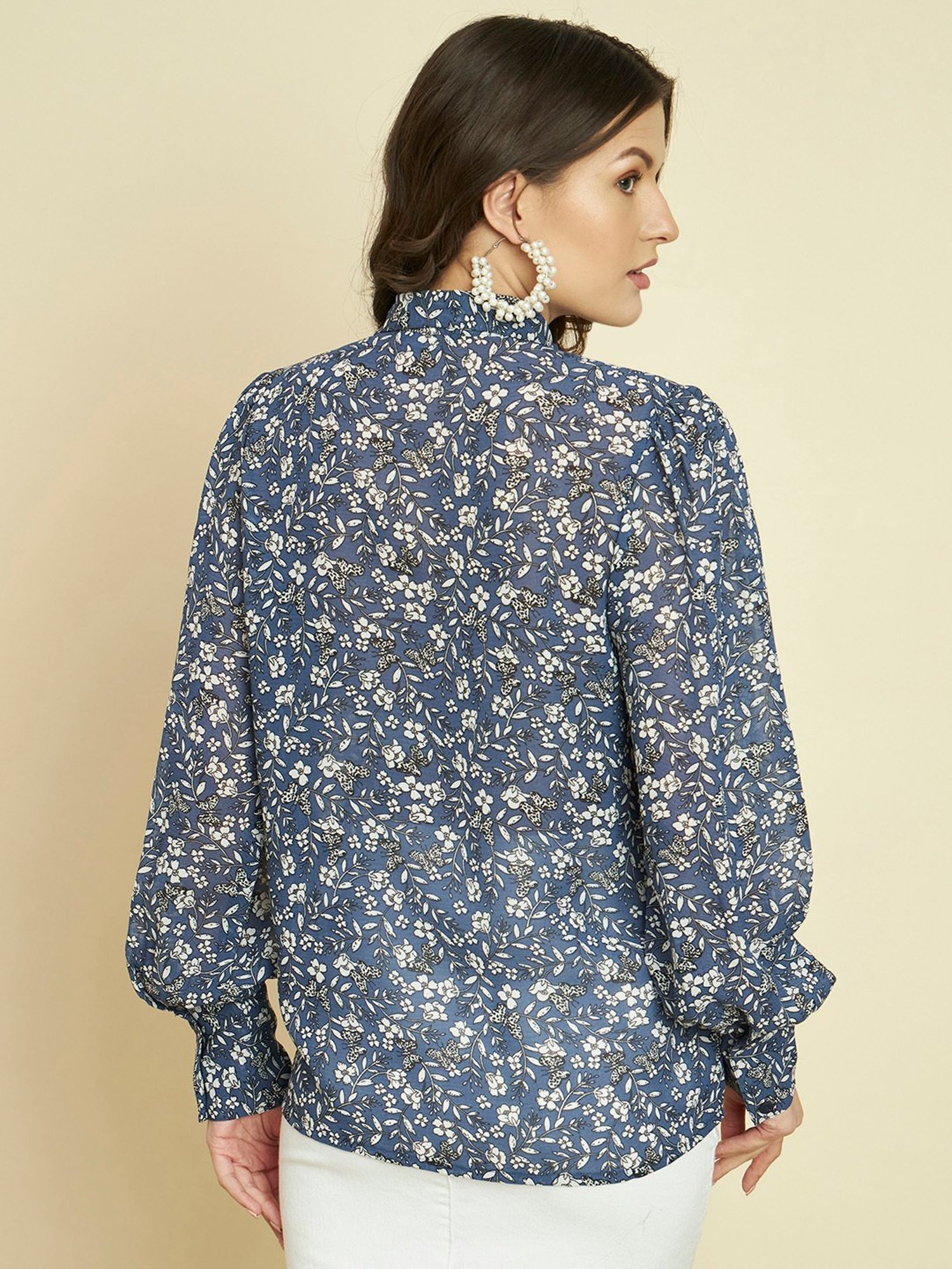 Trend Arrest Blue Floral Print Shirt