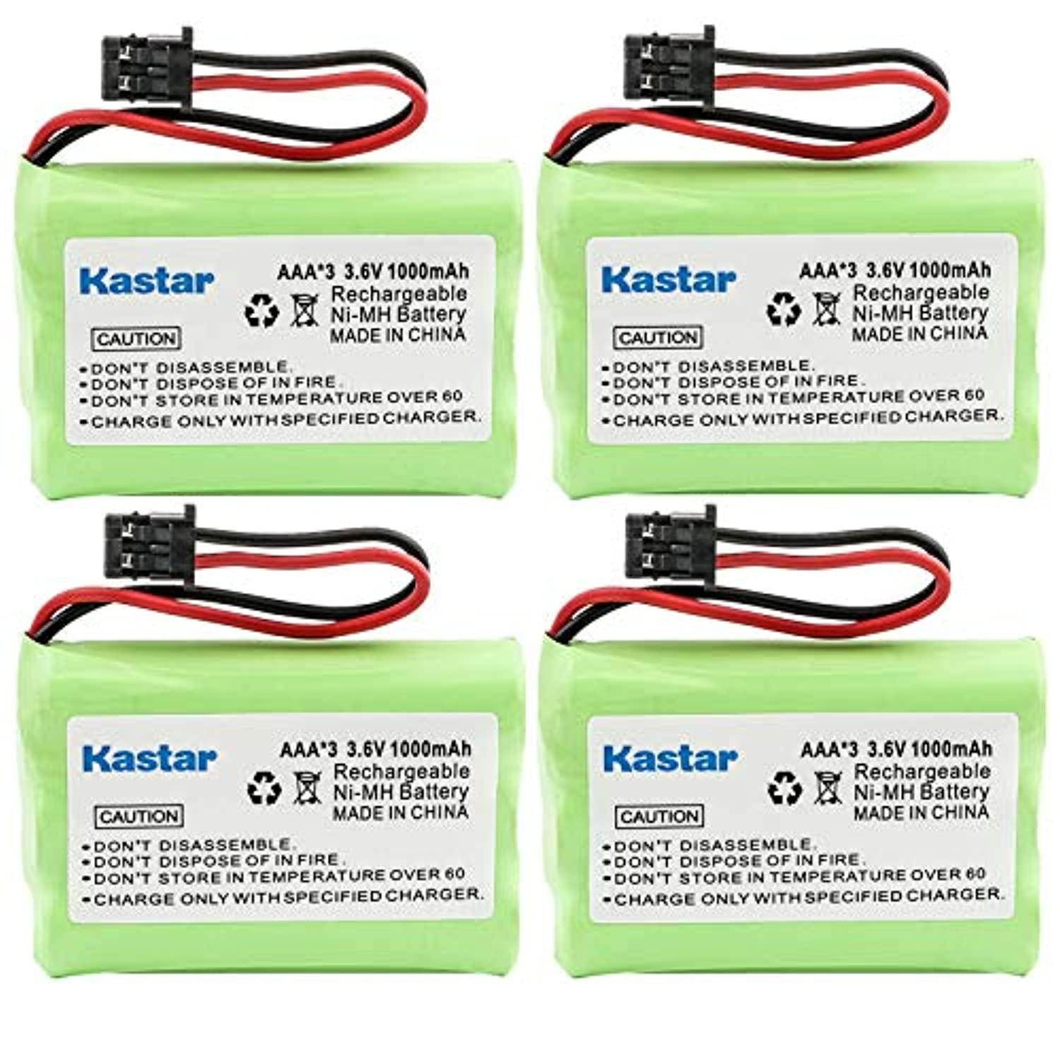 kastar 4 pack cordless phone batteryreplacement for uniden bt909 bt1001 bt1004 dect 1500 dect 1588-5 tru-12803 tru-226 tru-9260