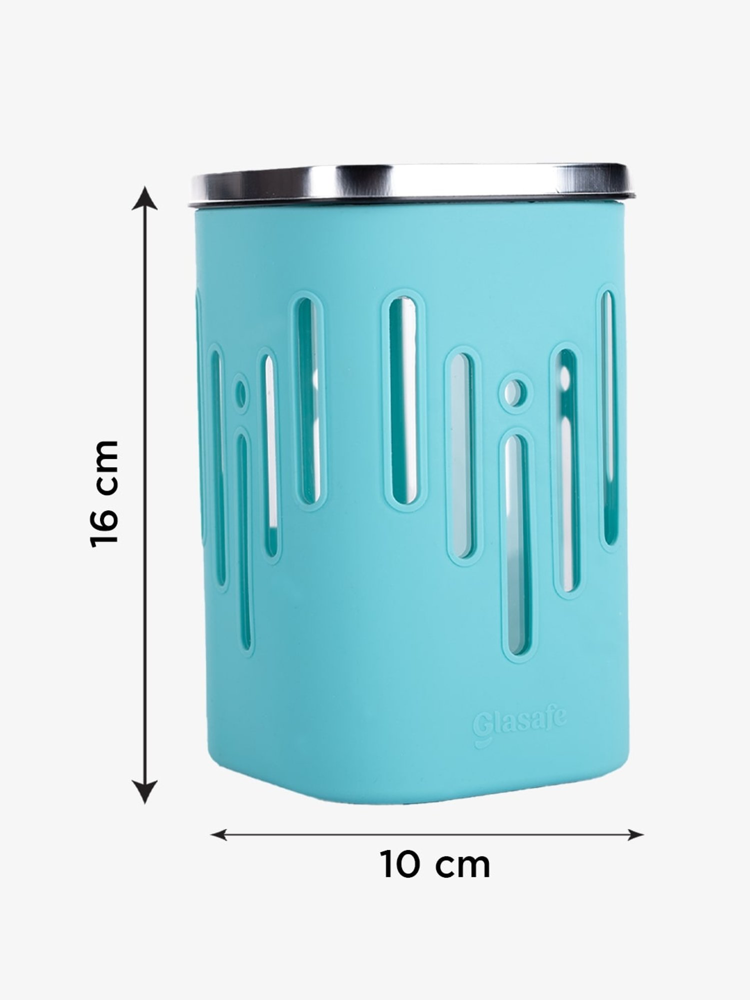 Glasafe 'O' Grip Mellow Green Borosilicate Containers - Set of 4 (1200ml)