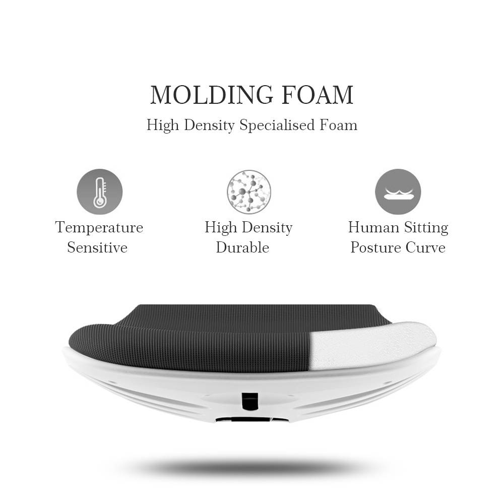 Multi Function Mid Back Mesh Adjustable Home Office Task Chair with Armrest (Black and White)