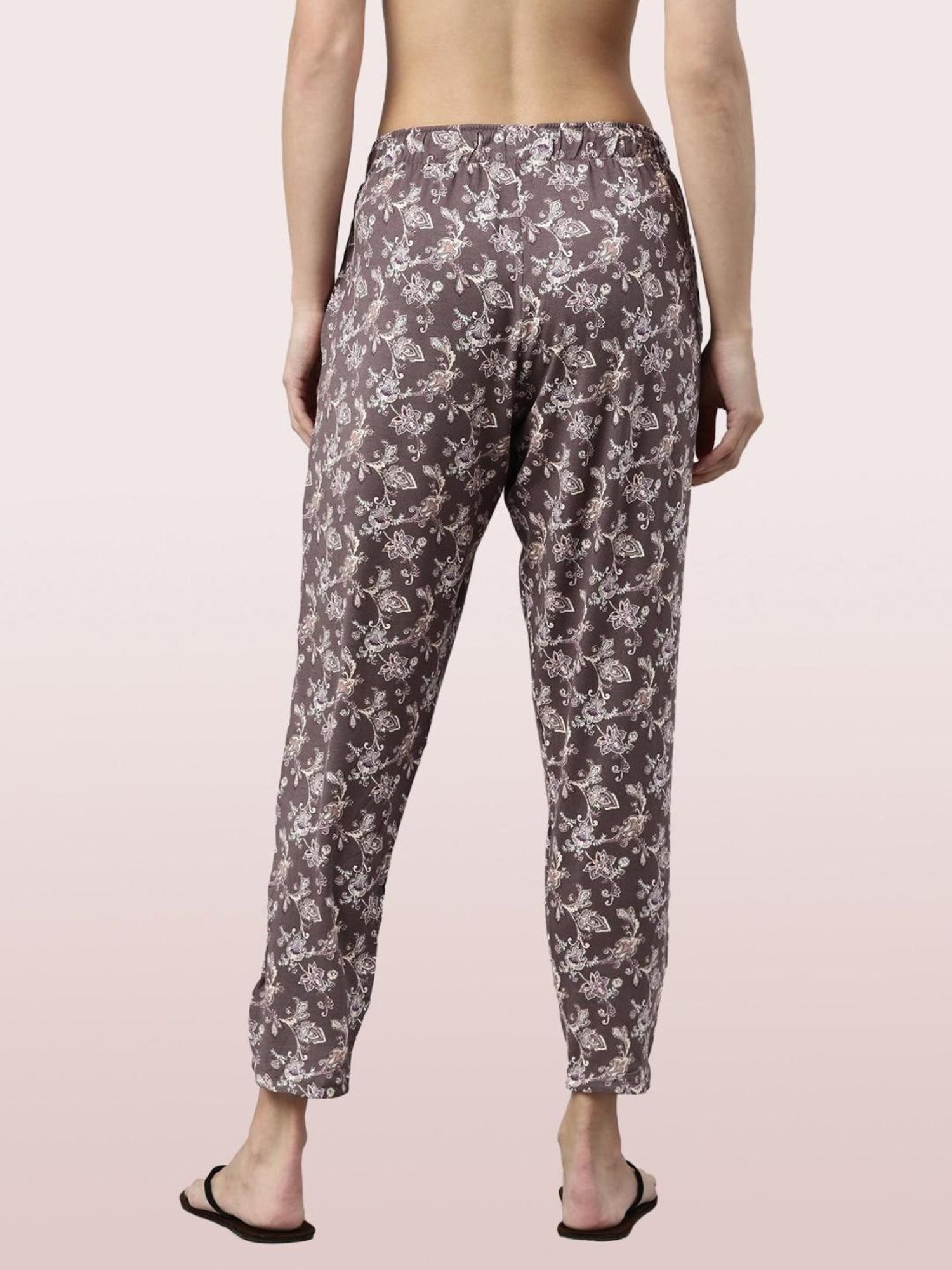 Enamor Brown Printed Pajamas