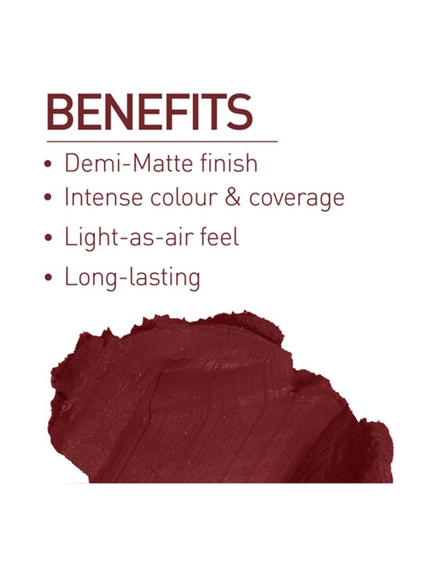 MyGlamm Pose Hd Lipstick Burgundy - 4 gm