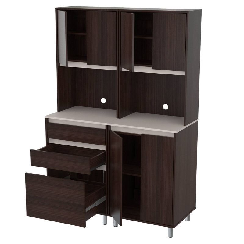2pc Breakroom Storage System Espresso/Amber Gray - Inval