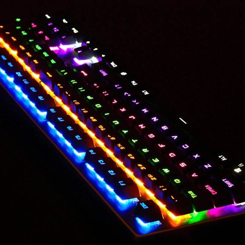 Mechanical Keyboard, 104 Keys LED Backlit Wired Keyboard,USB 12 Multimedia Keys for Windows PC Office and Gaming