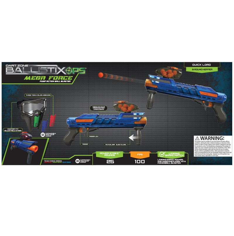 Dart Zone BallistixOps Mega Force Powerball Ball Blaster Battle Pack Combo