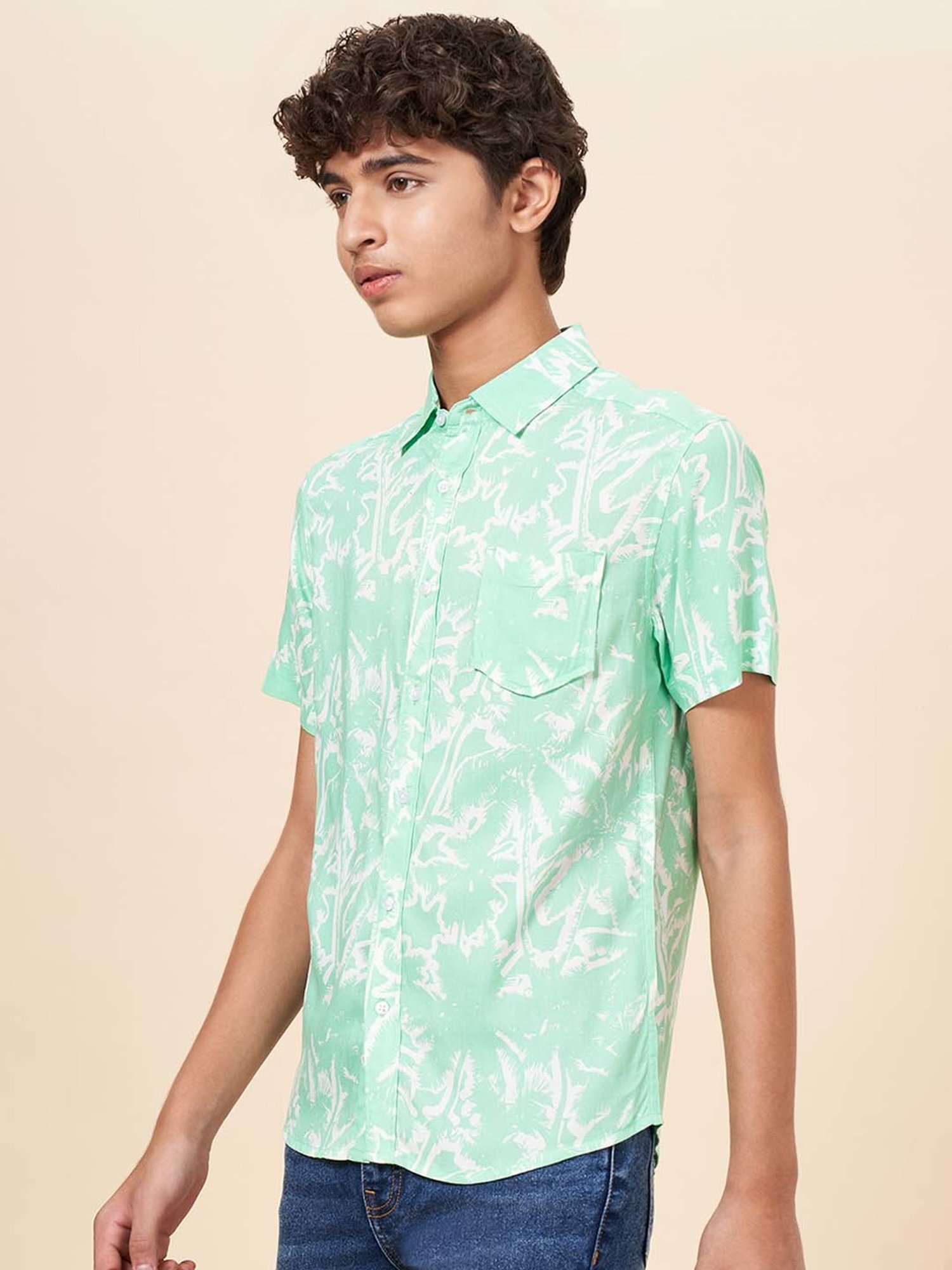 Coolsters by Pantaloons Kids Mint Green Printed Shirt