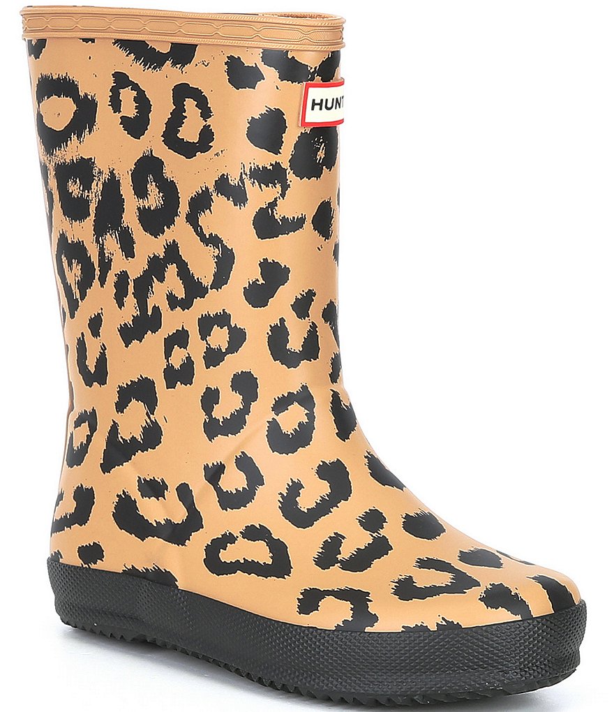 Hunter Girls' First Classic Hybrid Leopard Print Rainboots (Toddler)