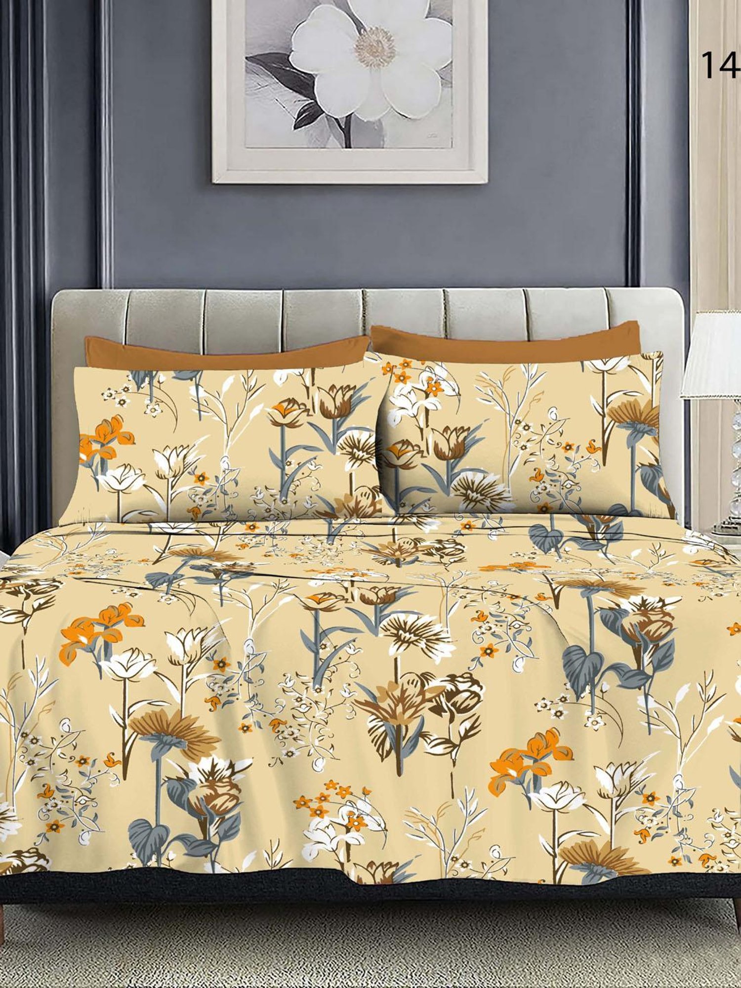 Maspar Purple 100% Cotton 200 TC Bed Sheet Set