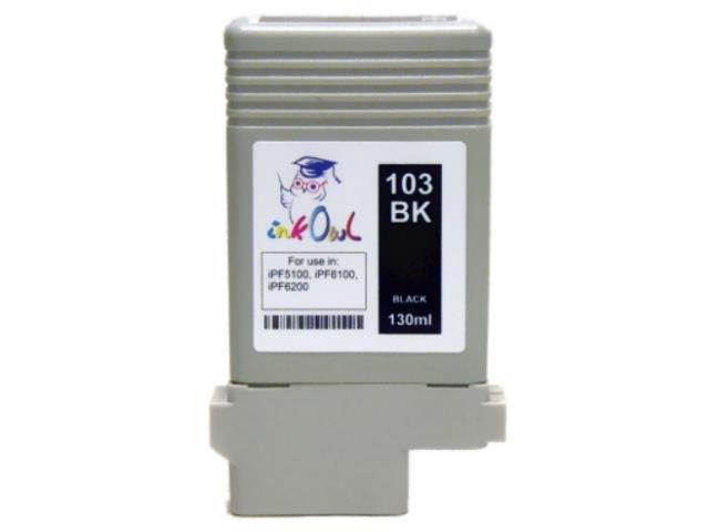 InkOwl Compatible Ink Cartridge Replacement for CANON PFI-103BK (130ml, Black) for iPF5100, iPF6100, iPF6200 printers