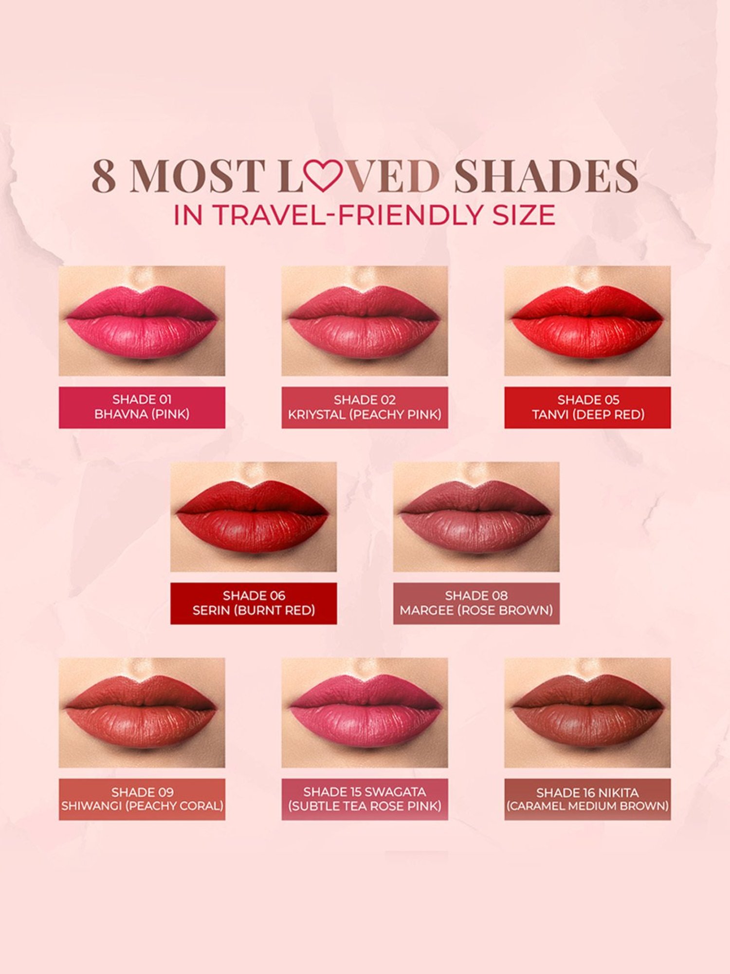 JUST HERBS Herb Enriched Ayurvedic Lipstick 01 Bhavna (Pink) - 1.8 gm