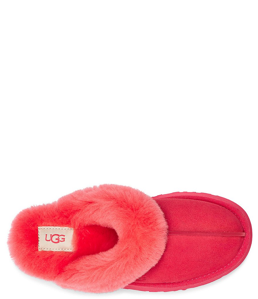 UGG&reg; Disquette Suede Fur Flatform Slides