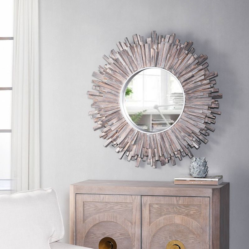 36" Complex Wood Wall Mirror Bark - StyleCraft