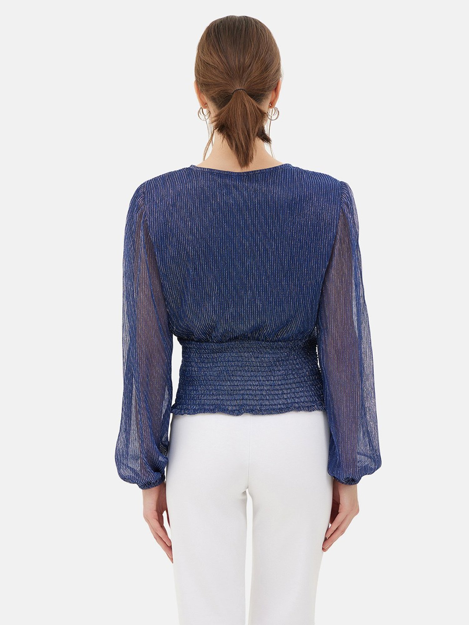 Kazo Blue Textured Top