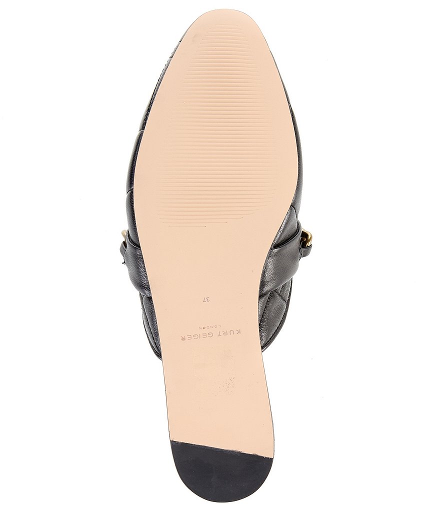 Kurt Geiger London Chelsea Quilted Leather Chain Detail Mules