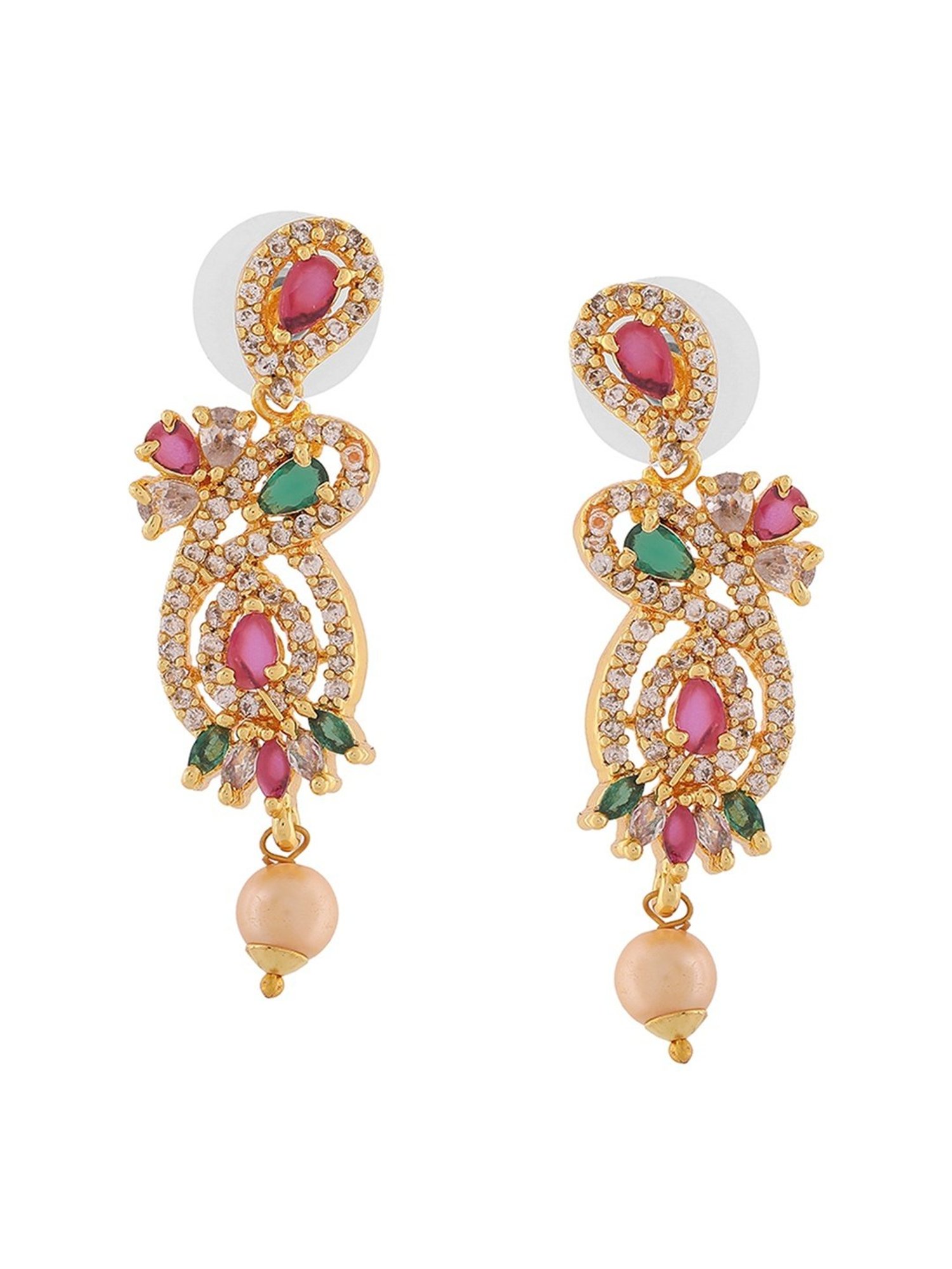 Estele Gold-Plated CZ Magnificent Designer Necklace Set for Women