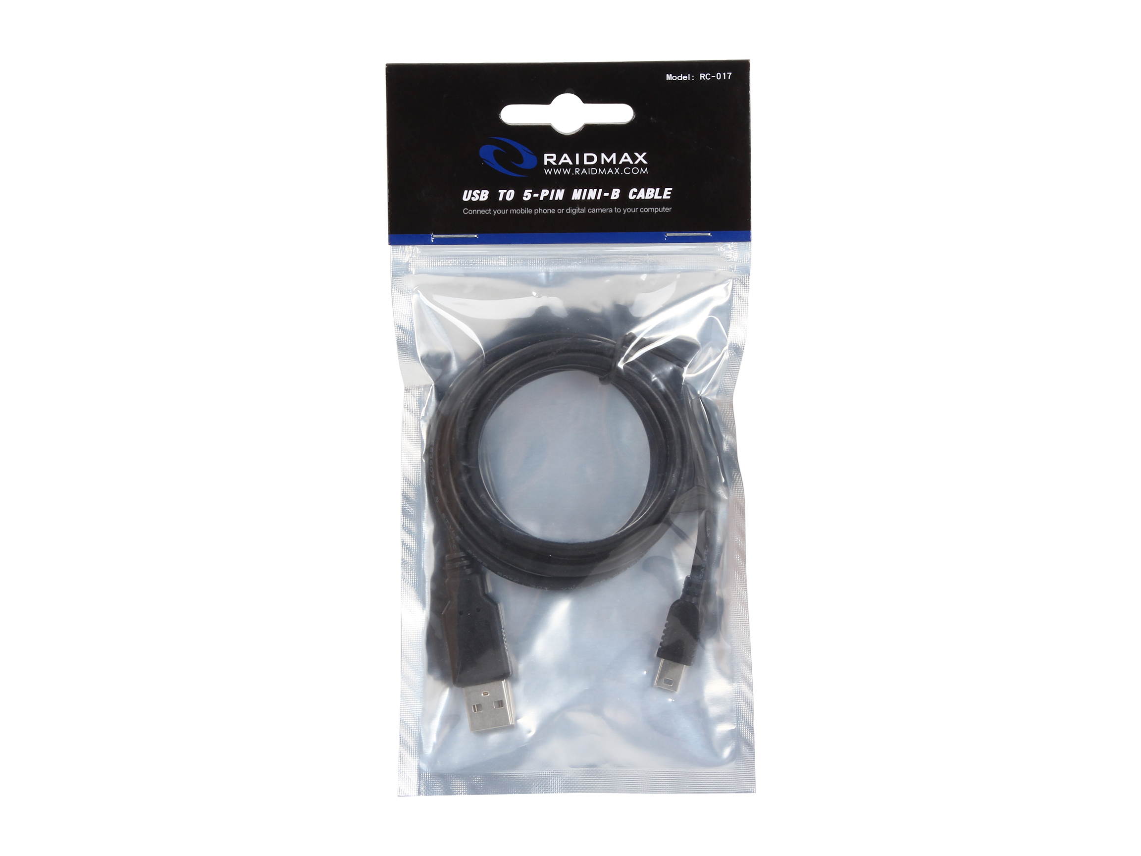 Raidmax RC-017 Black USB 2.0 A to 5 pin Mini-B Cable