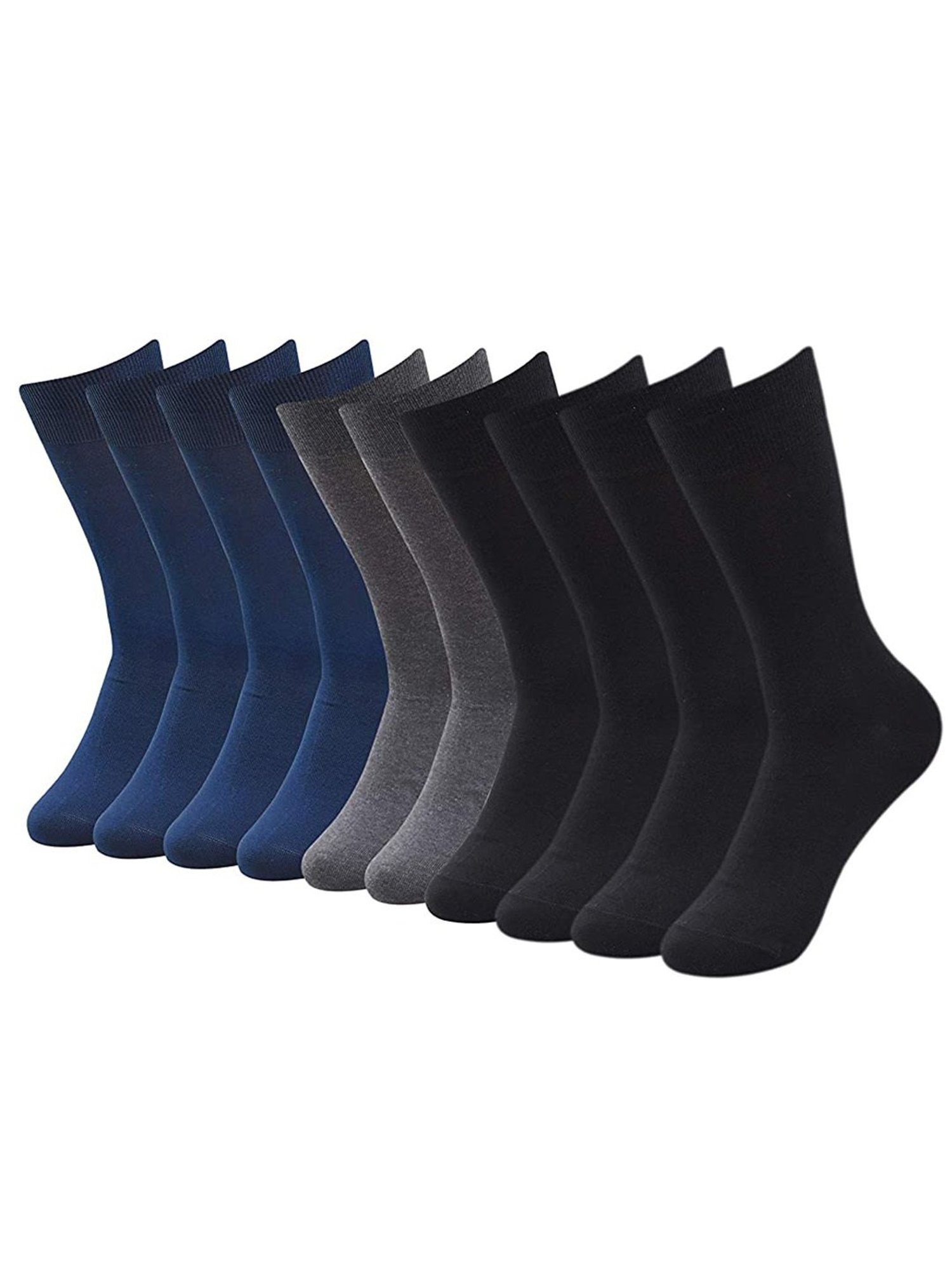 BALENZIA Multicolor Mid Calf Length Socks - Pack of 10