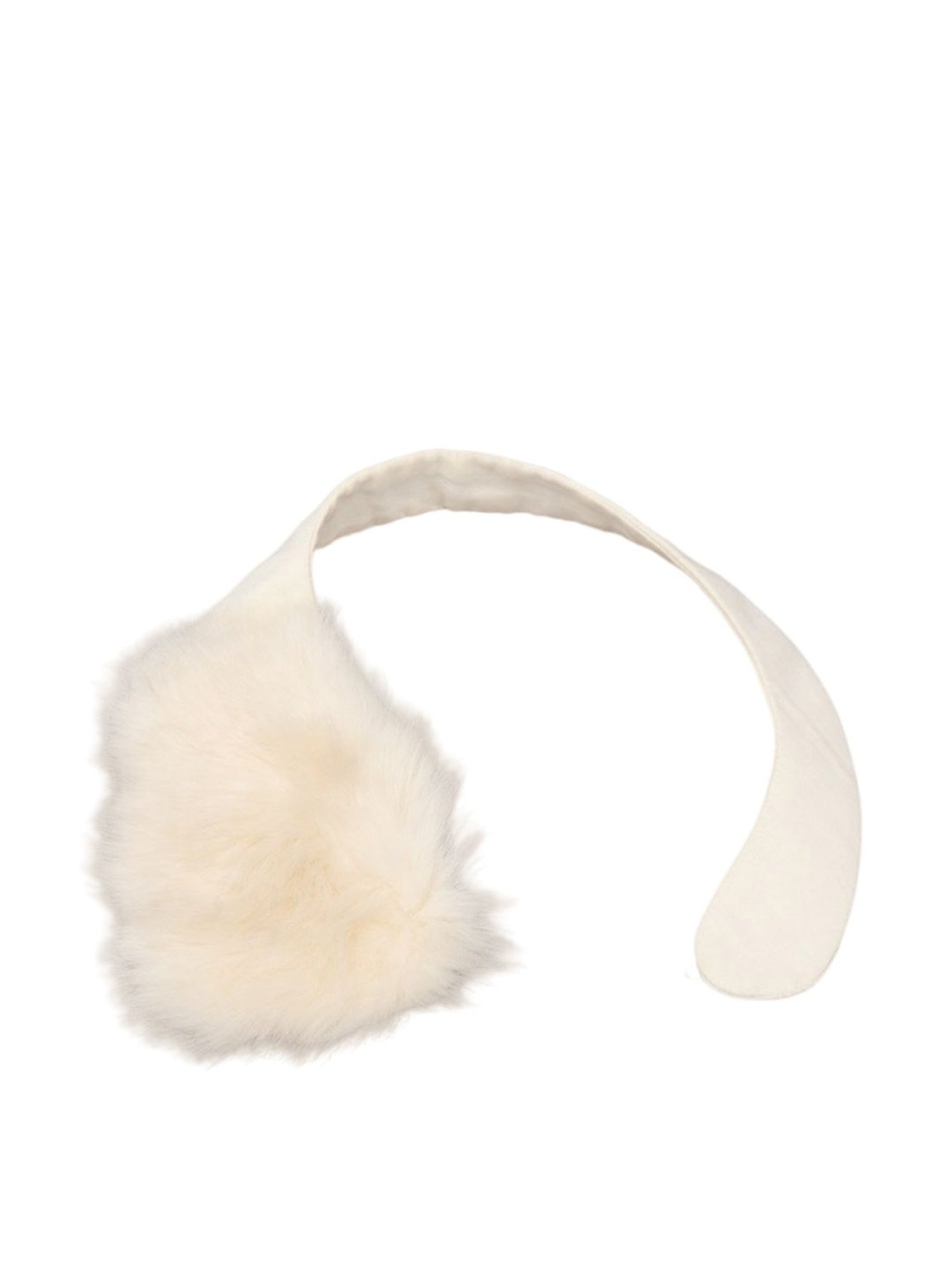 Odette Cream Fabric Fur Collar