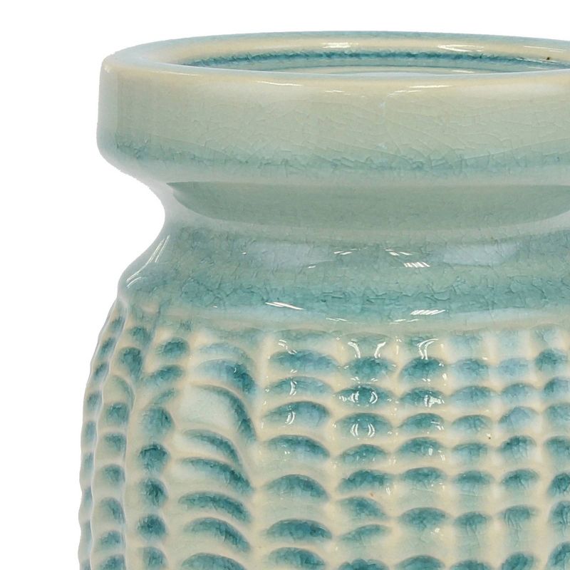 5.5" Decorative Ceramic Pillar Candle Holder - Stonebriar Collection