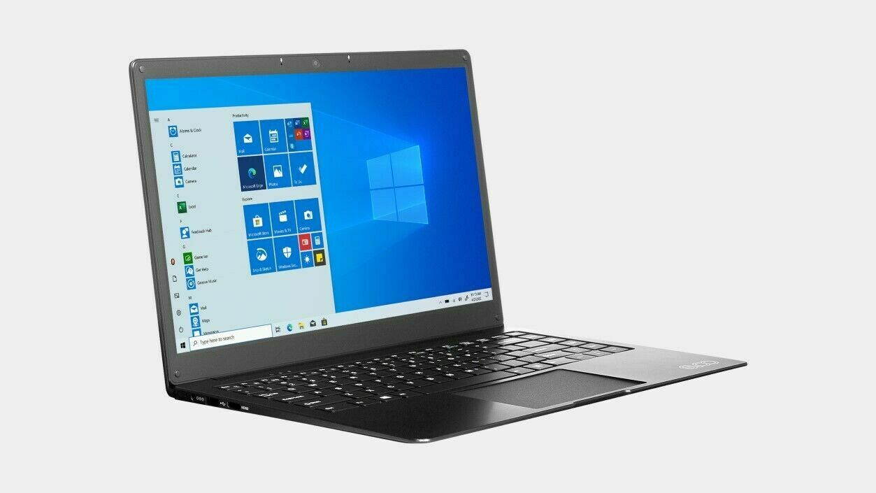 EVOO Ultra Thin (EVC141-6BK) Laptop, 14.1" FHD Display, Intel Celeron N3350 Upto 2.4GHz, 4GB RAM, 64GB eMMC, Micro HDMI, Card Reader, Wi-Fi, Bluetooth, Windows 10 Home S