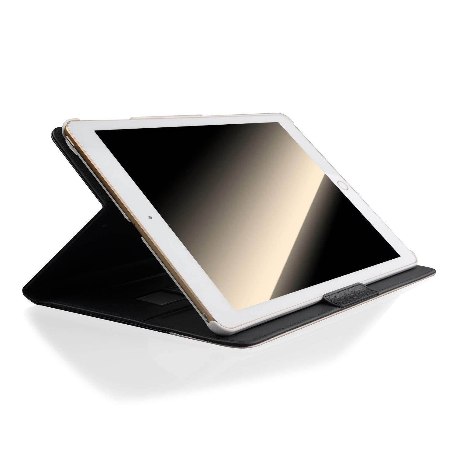 iPad Pro 10.5 Case,Thankscase Rotating Case Cover for iPad Pro 10.5 with Wallet Pocket with Hand Strap with Auto Sleep/Wake for New iPad Pro 10.5 inch 2017 Release (Black Champagne)