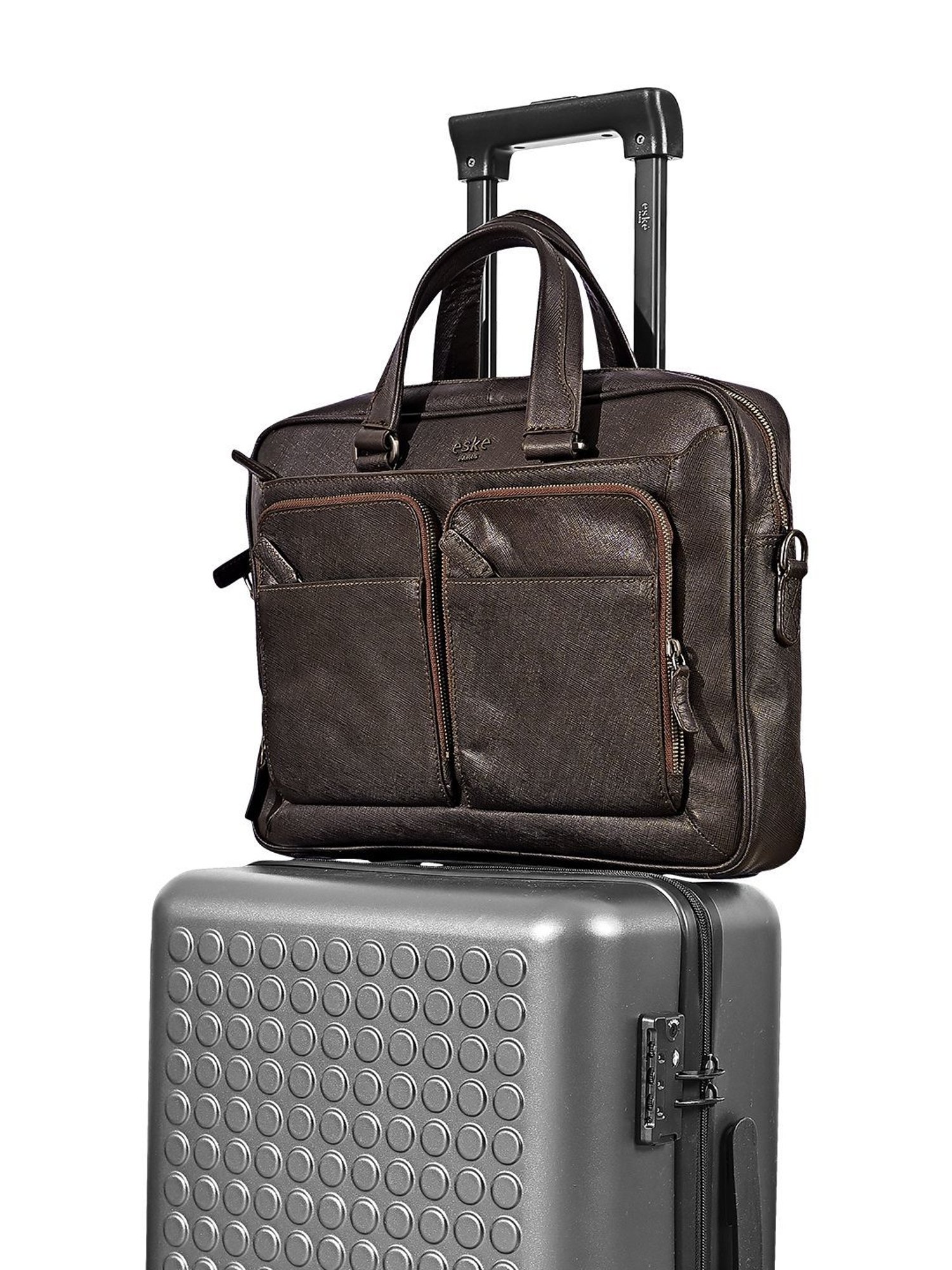 Eske Lewes 15 inch Brown Leather Large Laptop Messenger Bag