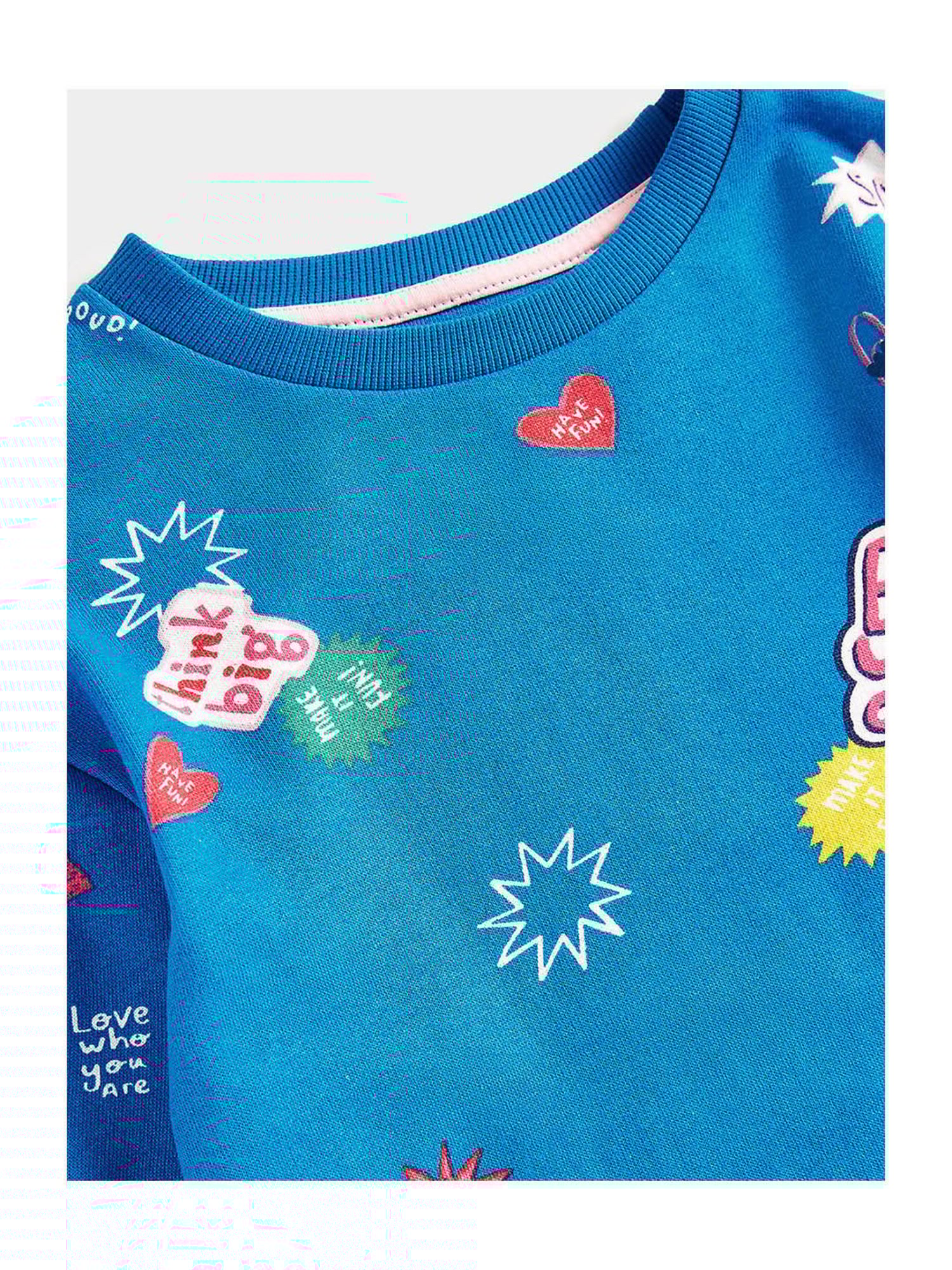 Mothercare Kids Blue Printed Full Sleeves Dress