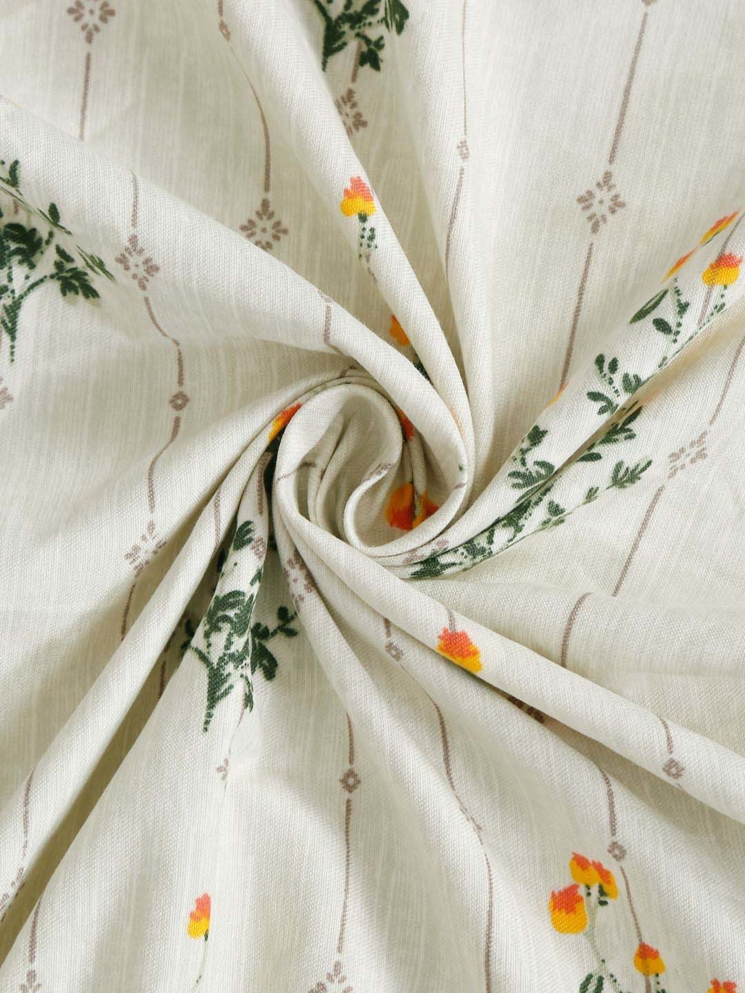 HOSTA HOMES Grey & White Cotton 280 TC Single Bedsheet with 1 Pillow cover