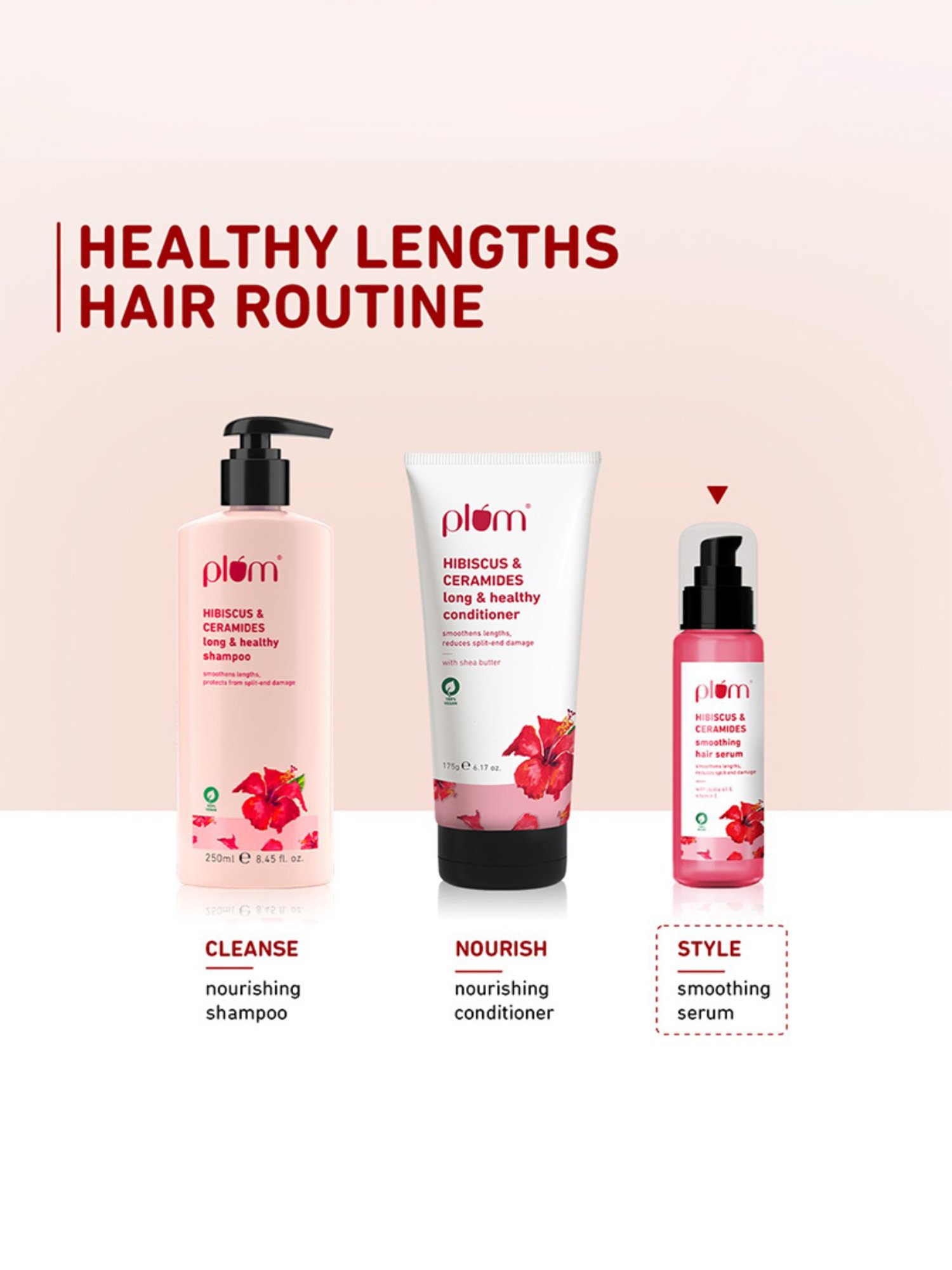 Plum Hibiscus & Ceramides Smoothing Hair Serum - 75 ml