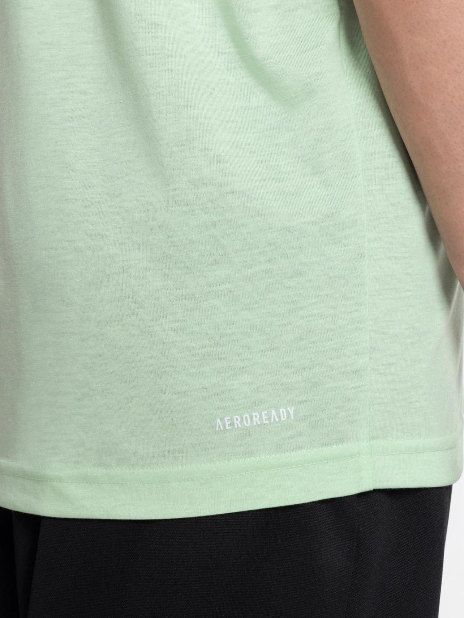 Adidas Green Regular Fit Logo Printed T-Shirt