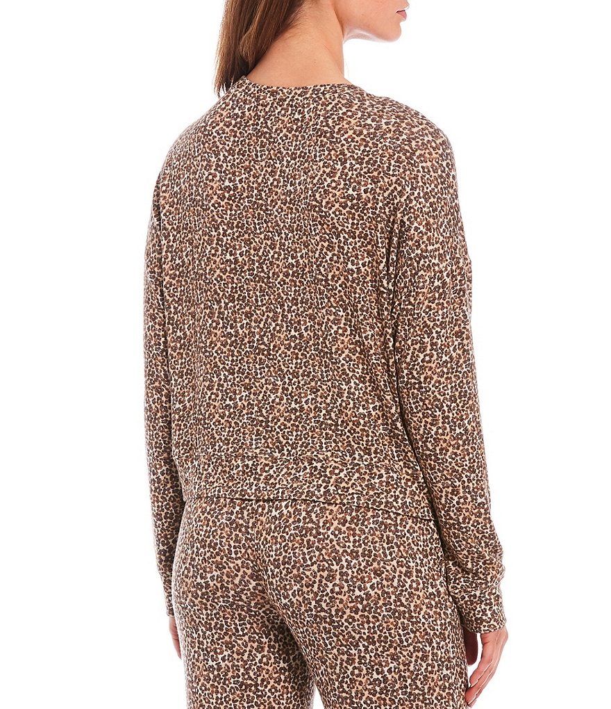 Jasmine & Ginger Animal & Floral Print Brushed Knit Sleep Top