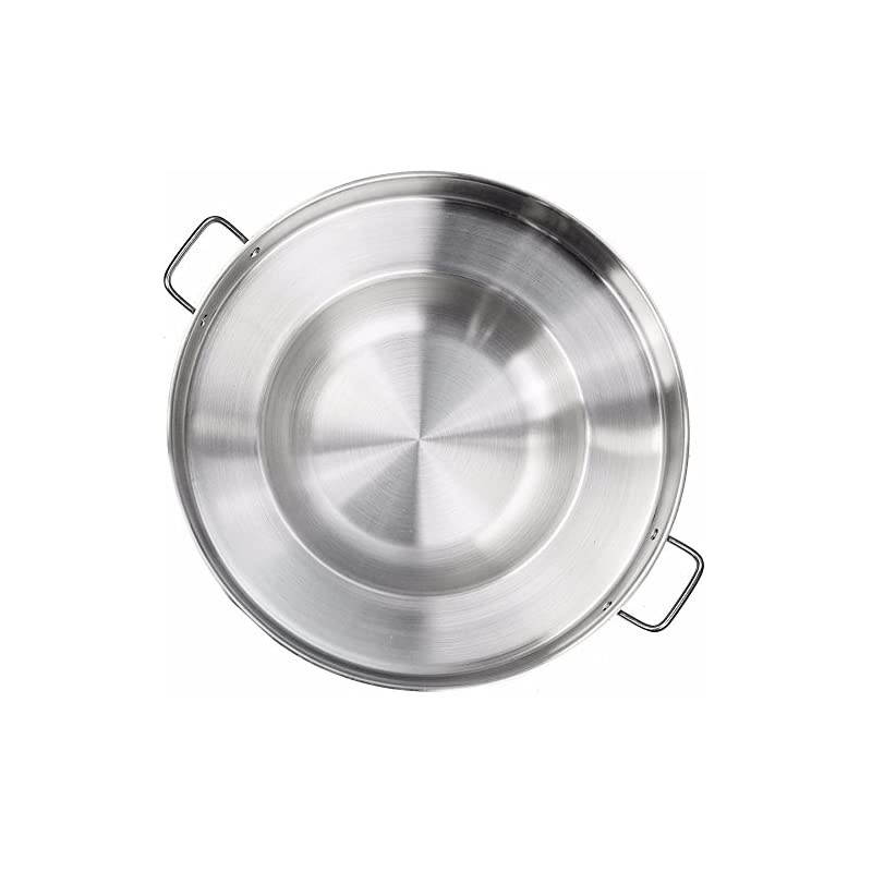 Mexican Style Wok Comal Cazo Griddle Fryer Chicharron Deep Fry Pan Stainless Steel For Carnitas Panza Abajo 22.5" Paella