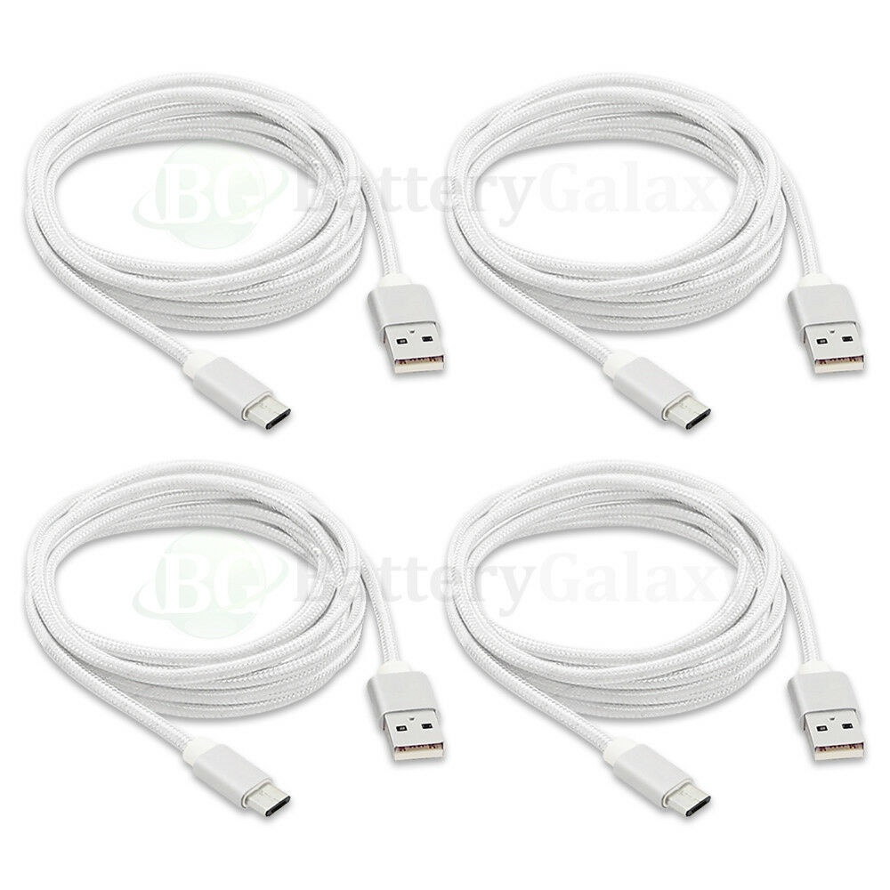 1-100 Lot Micro USB Nylon Braided Cable for  Galaxy S5 S6 Edge/Core Prime