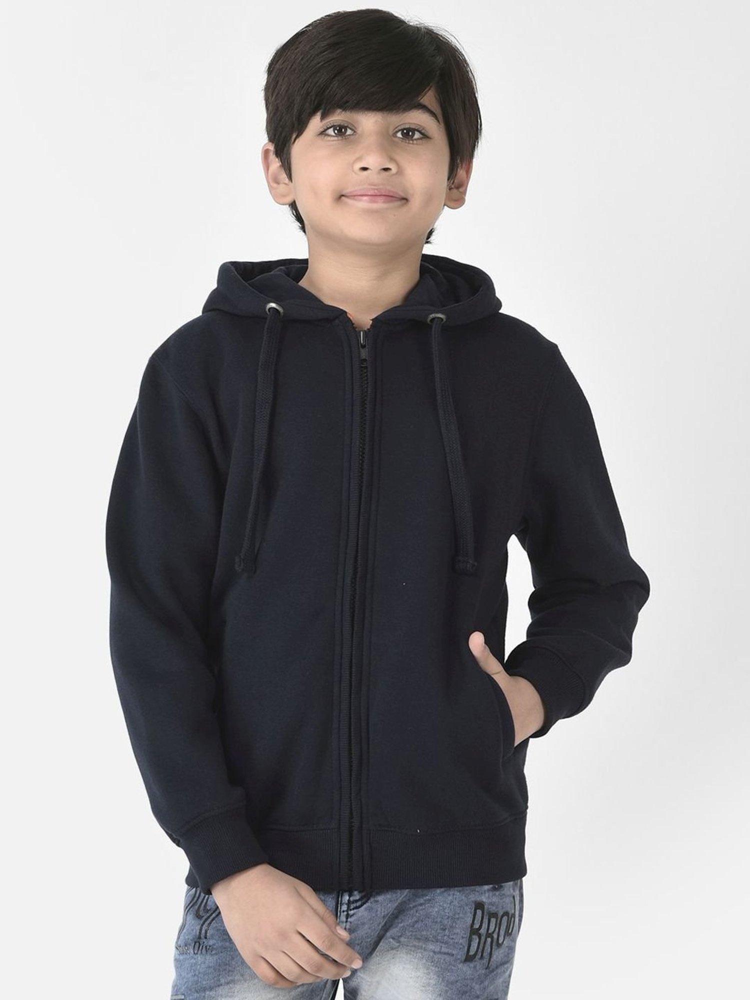 Crimsoune Club Kids Navy Regular Fit Full Sleeves Sweatshirt