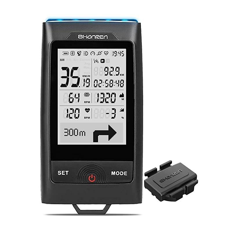 GPS Bike Computer Di-Pro Built-in Front Light Bluetooth ANT+ Wireless Bike Computer Speedometer and Odometer, Rechargeable Cycling Computer for Most Bikes