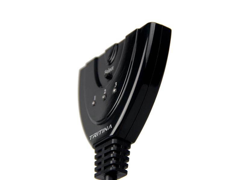 Tritina 3-in-1 HDMI Switcher with Cable Auto Sensor and Manual Splitter Supprt Hight resolution 1080p HDTV,DVD,XBOX,WII,TV BOX, etc.