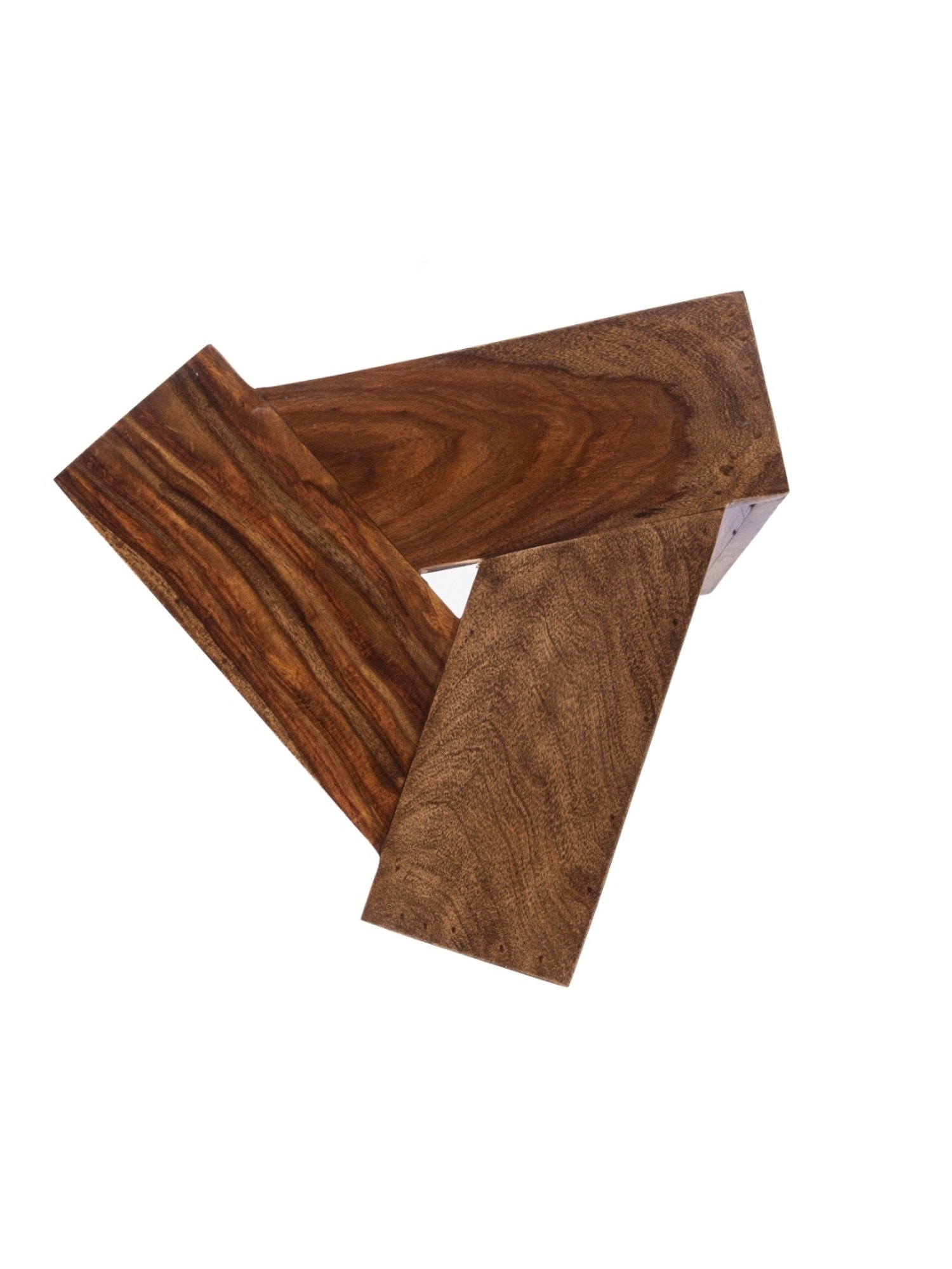 Ikiriya Avina Solid Brown Wood End Table Teak Finish