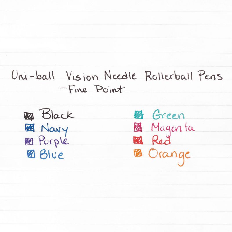uni-ball Vision Needle Roller Ball Stick Liquid Pen Black Ink Fine Dozen 1734903